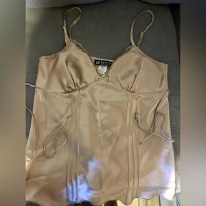 Vintage champagne color silklike top